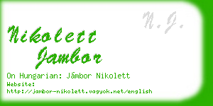 nikolett jambor business card